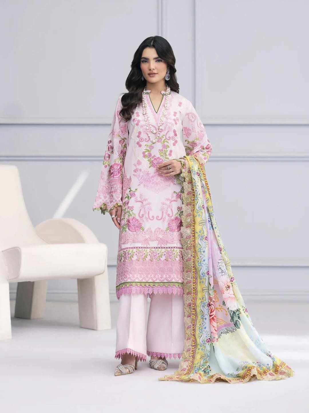 Elegant 3-Piece Cotton Suit by Damini P235